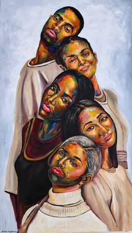 Painting, Strength in Diversity 5, Damola Ayegbayo