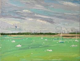 Gemälde, Le bassin d’Arcachon. Original painting, Lusie Schellenberg