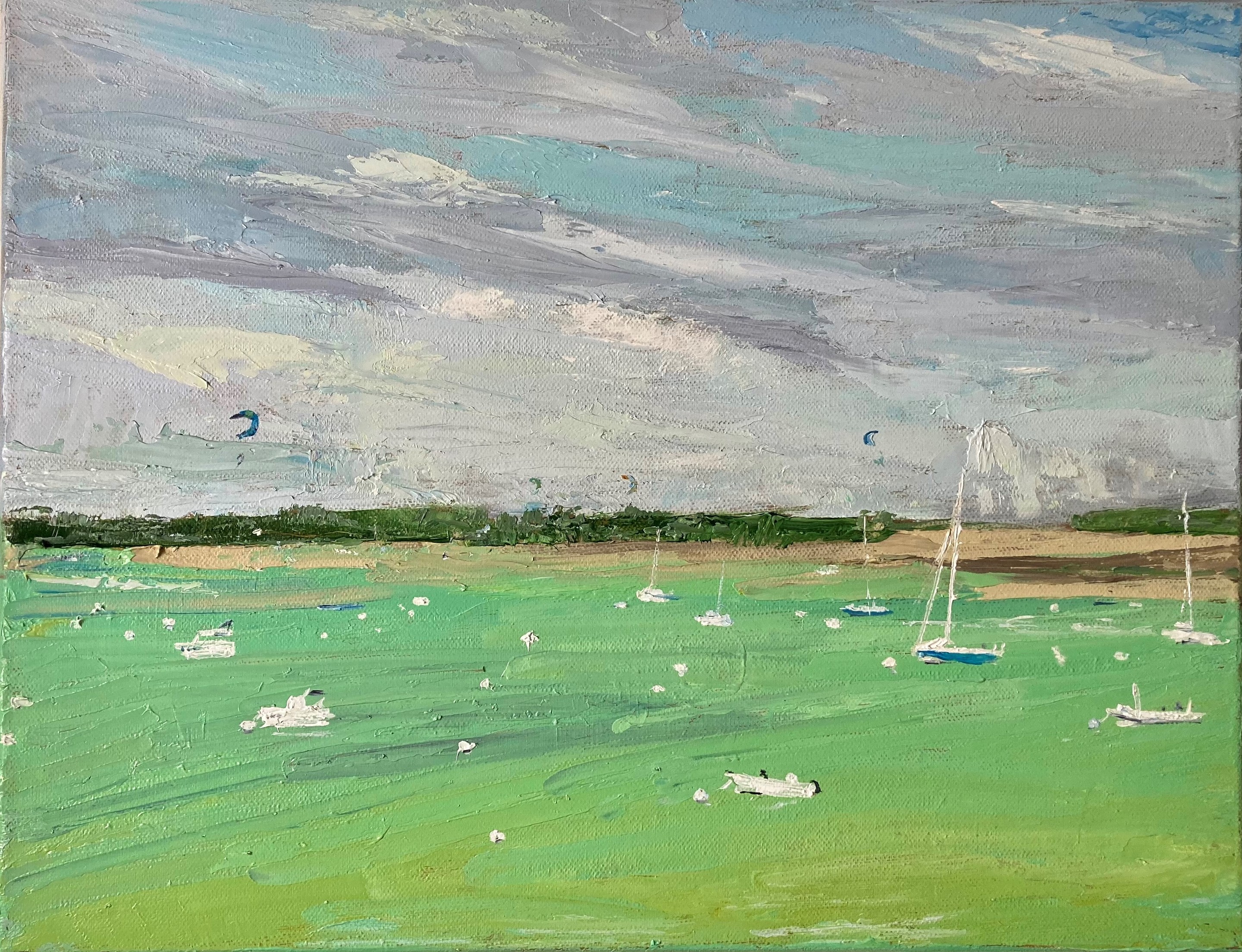 Lusie Schellenberg, Le bassin d’Arcachon. Original painting Lusie Schellenberg, Le bassin d’Arcachon. Original painting