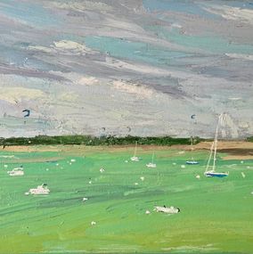 Peinture, Le bassin d’Arcachon. Original painting, Lusie Schellenberg