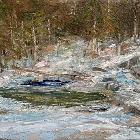 Painting, Forest Lake. Original painting, Lusie Schellenberg