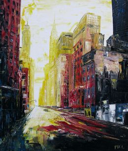 Peinture, Yellow and red N.Y, Phil