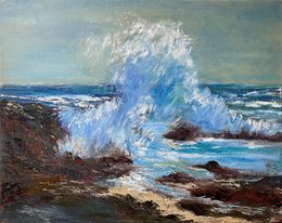 Peinture, Wave. Original painting, Lusie Schellenberg