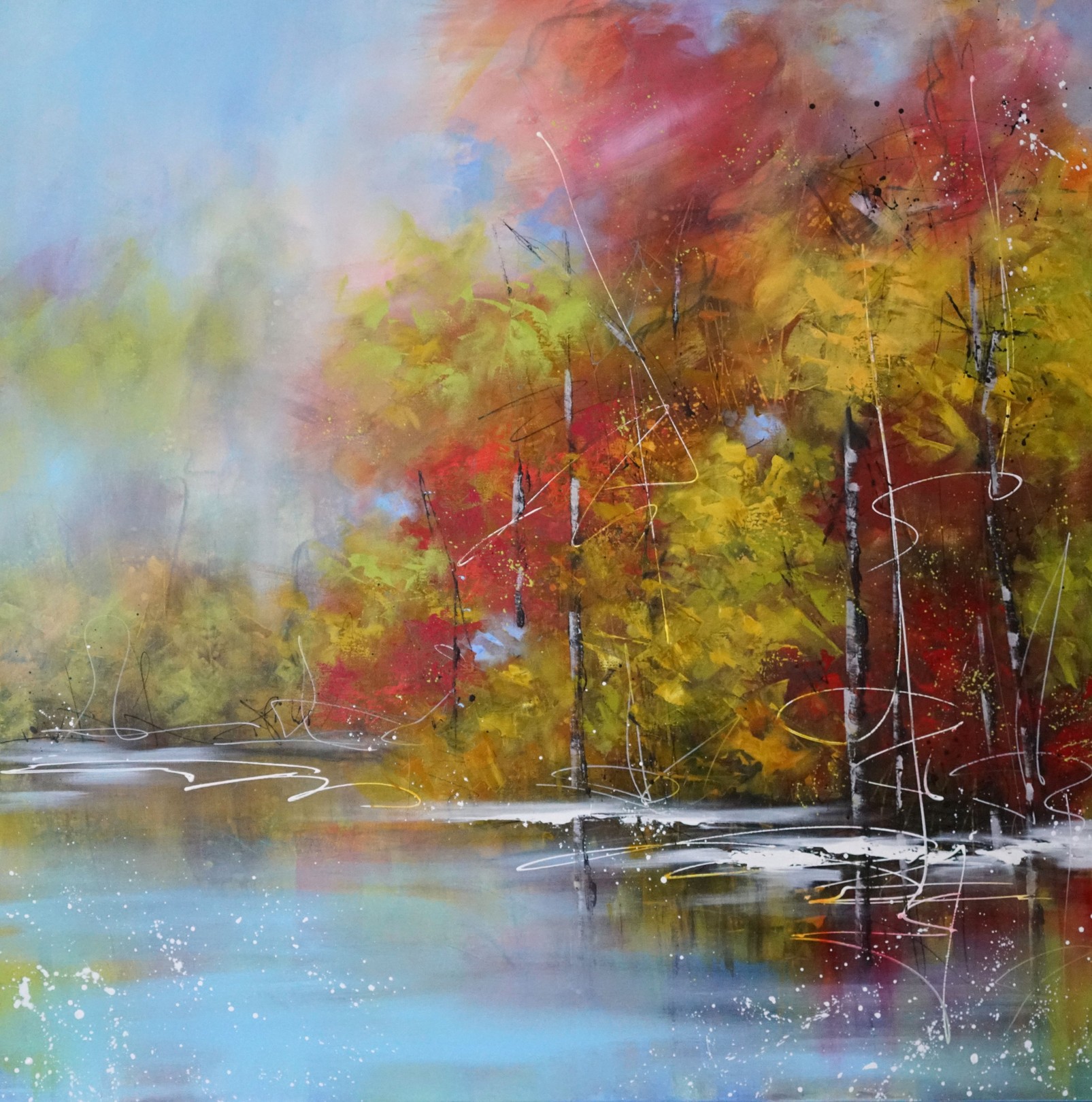 Vera Hoi, Autumn Mood - contamporary impressionistic painting Vera Hoi, Autumn Mood - contamporary impressionistic painting