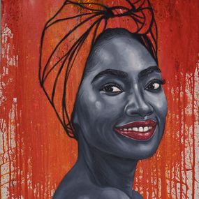 Painting, Gifted Treasure - 21st Century, Contemporary, Figurative Portrait, Beauty Women, Damola Ayegbayo