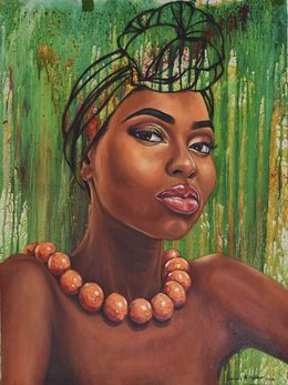 Gemälde, Culture 9 - 21st Century, Contemporary, Figurative Portrait, Women, Fashion, Eyes, Damola Ayegbayo