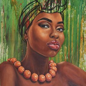 Peinture, Culture 9 - 21st Century, Contemporary, Figurative Portrait, Women, Fashion, Eyes, Damola Ayegbayo