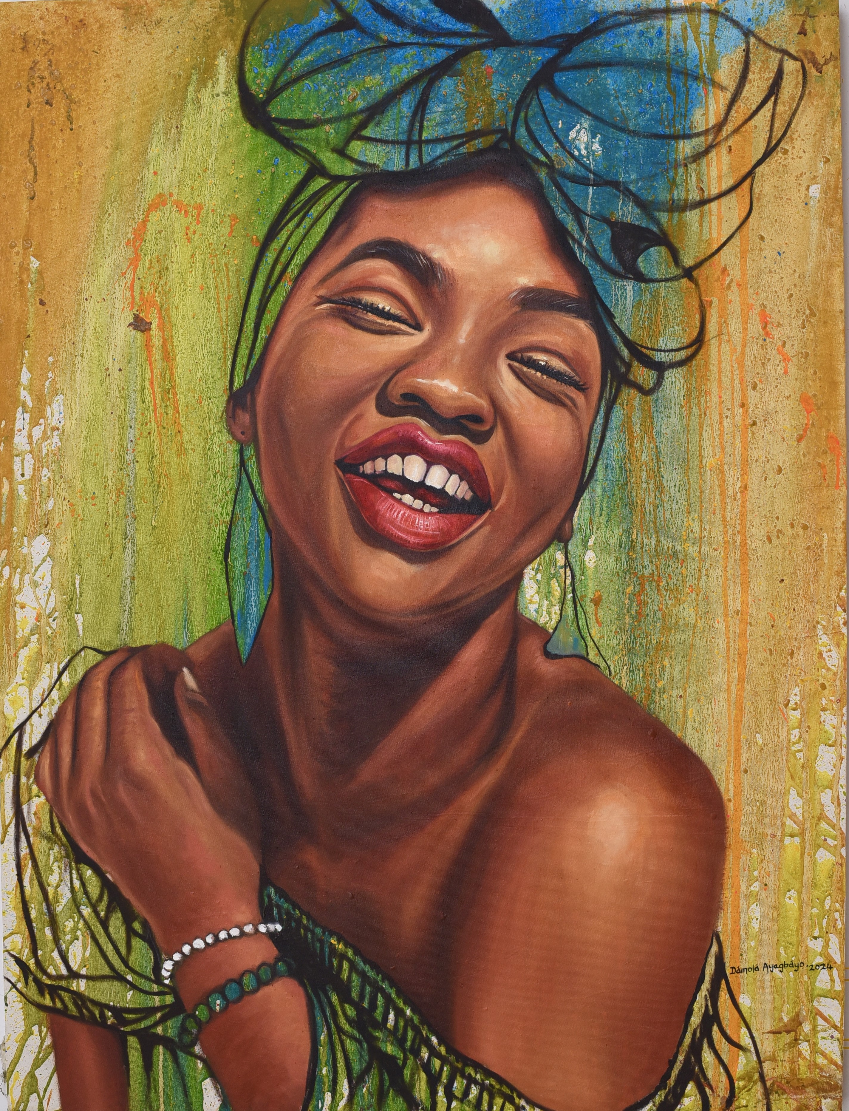 Damola Ayegbayo, Against All Odds 10 - 21st Century, Contemporary, Figurative Portrait, Women Damola Ayegbayo, Against All Odds 10 - 21st Century, Contemporary, Figurative Portrait, Women