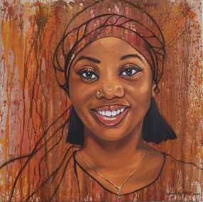 Gemälde, Black Pride 7 - 21st Century, Contemporary, Figurative Portrait, Beautiful Women, Damola Ayegbayo