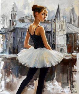 Painting, A lovely city of a small ballerina, Serghei Ghetiu