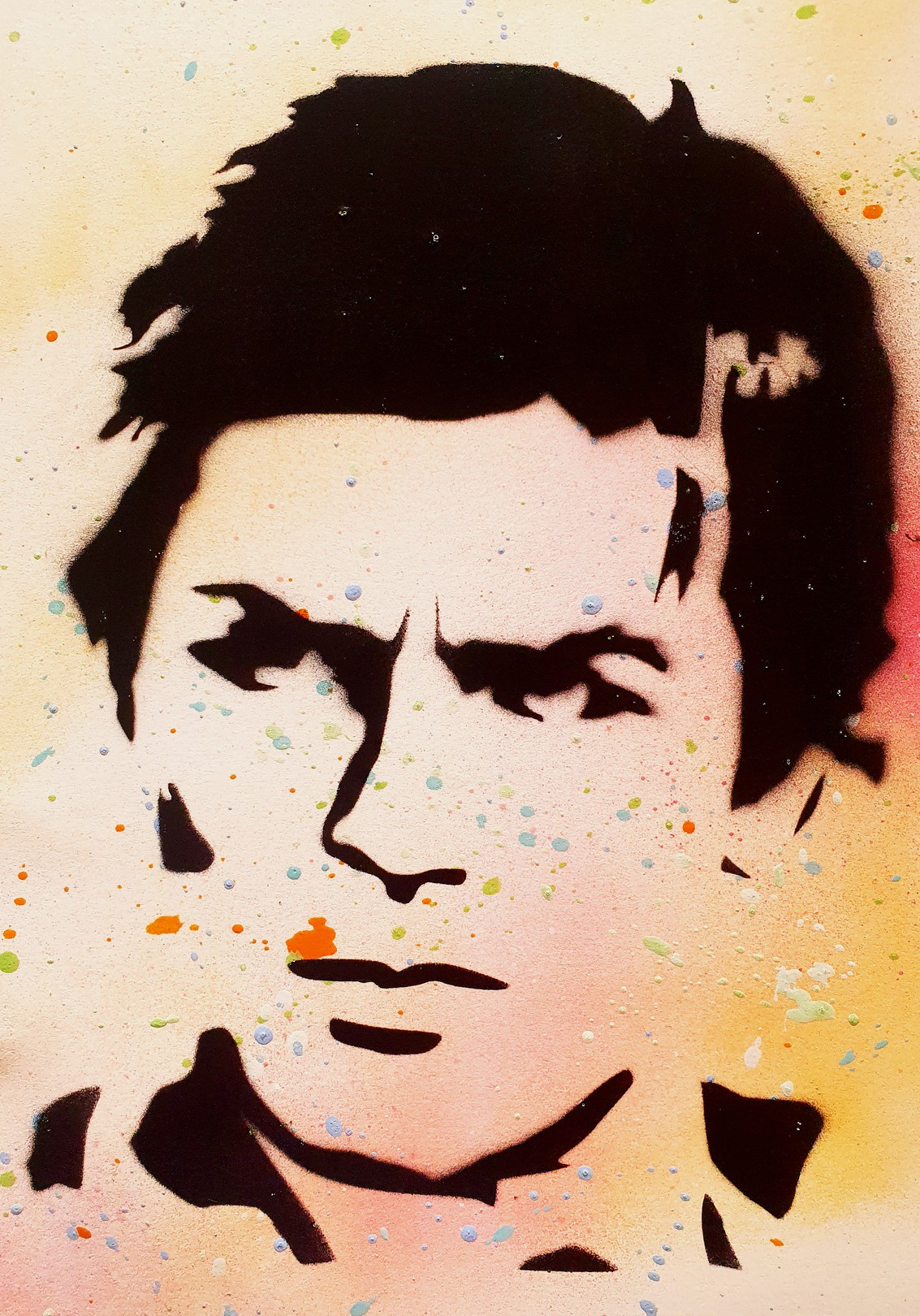 Spaco, Alain Delon pochoir Spaco, Alain Delon pochoir