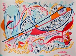 Fine Art Drawings, Surfing with the alien, Damien Berrard