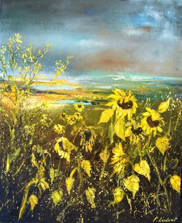 Painting, Sunflowers, Pol Ledent