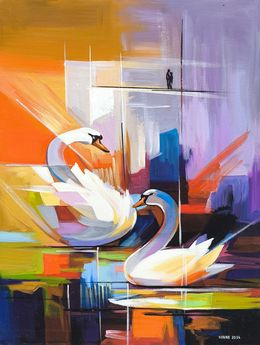 Painting, Elegance Swans, Karine Harutyunyan