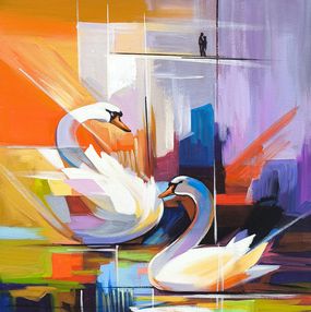 Painting, Elegance Swans, Karine Harutyunyan