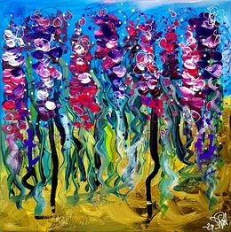 Peinture, Deep Mauve Flowers, Priscilla Vettese