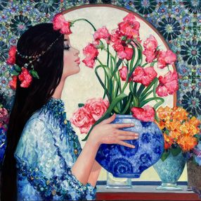 Peinture, A new day at the flower shop, Emil Aziz