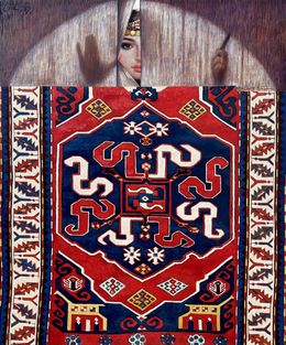 Painting, Carpet Weaver I, Emil Aziz