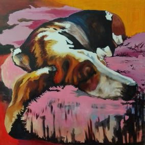 Gemälde, Bassethound, Soso Kumsiashvili