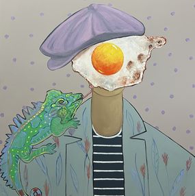 Gemälde, Egg boy with his friend the Iguana, Ta Byrne