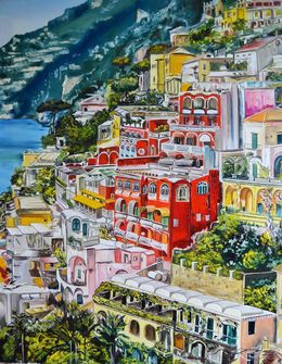 Gemälde, Positano: Rainbow City, Valeria Radzievska