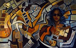 Painting, Guitar Zen 2, Valerie Vescovi