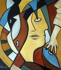 Painting, Homme Rêvant, Valerie Vescovi