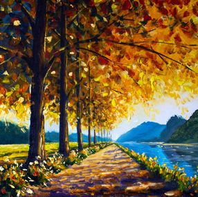 Gemälde, Sunny road near the sea, Valery Rybakou