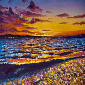 Gemälde, Sunset over the ocean, Valery Rybakou