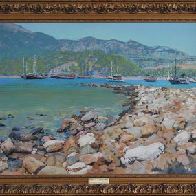 Painting, Sunny's Harbor, Simon Kozhin