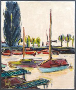 Peinture, Au Port, J Paul