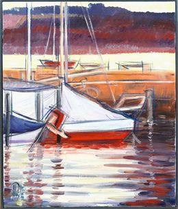 Peinture, Bateaux Neuveville, J Paul