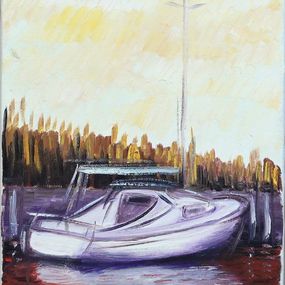 Peinture, Voilier à Bevaix, J Paul