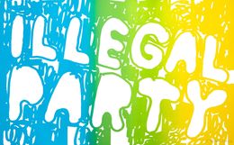 Print, Illegal party (light blue, green & yellow), Stefan Marx