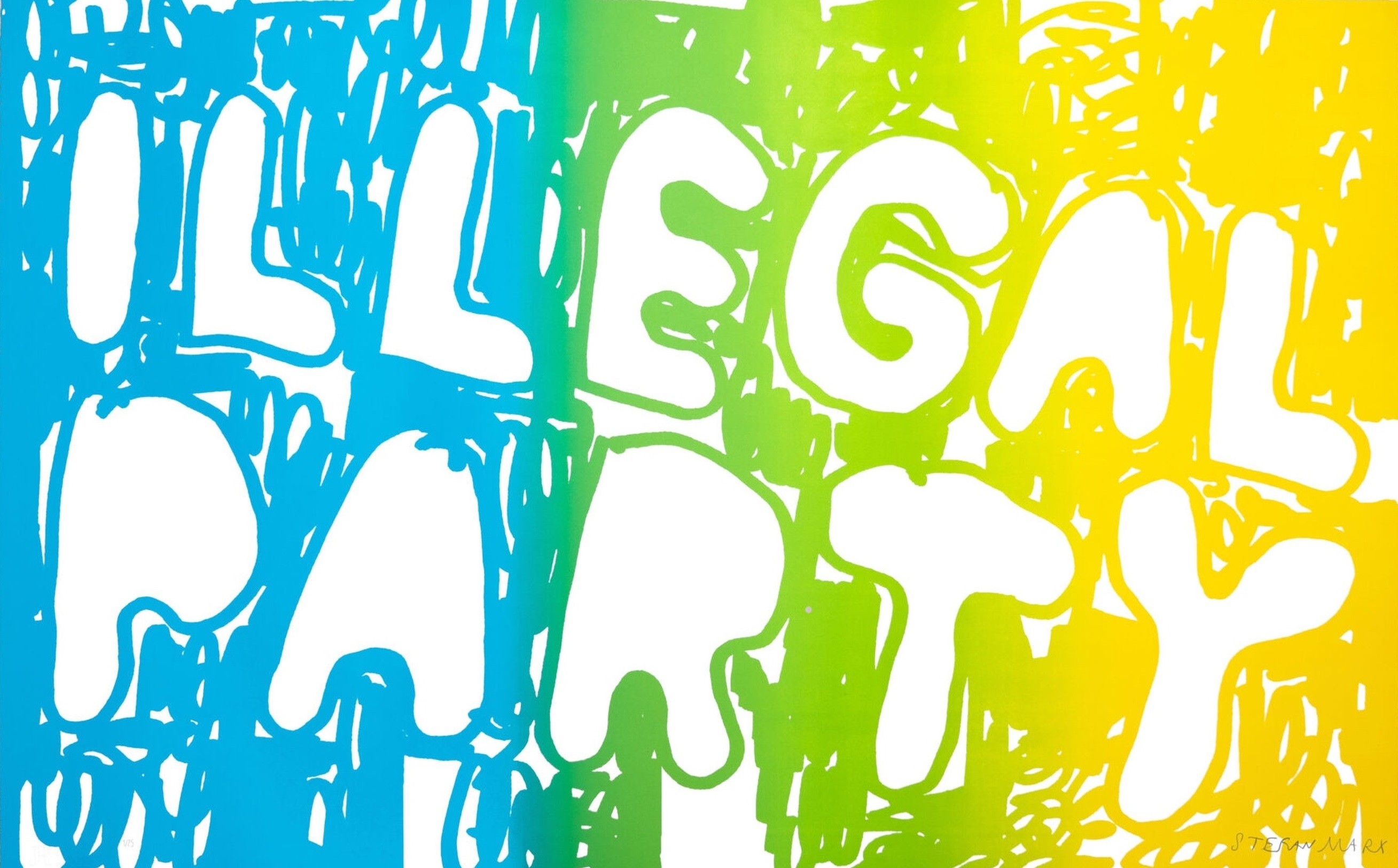 Stefan Marx, Illegal party (light blue, green & yellow) Stefan Marx, Illegal party (light blue, green & yellow)