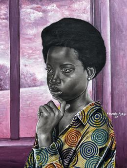 Gemälde, Meditation - 2st Century, Contemporary, Figurative Portrait, Africa Dress, Women, Ademola Ajayi