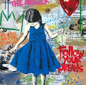 Painting, Beautiful Girl - Follow your Dreams (Blue), Mr Brainwash