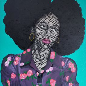 Pintura, Marylynne - 21st Century, Contemporary, Figurative Portrait, Africa Women Hair, Makama John