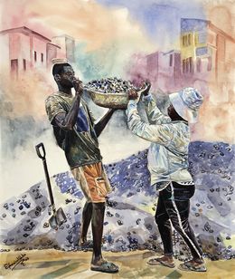 Dessin, Support System (Respect) - 21st Century, Contemporary, Figurative, Construction, Ephraim Udoka