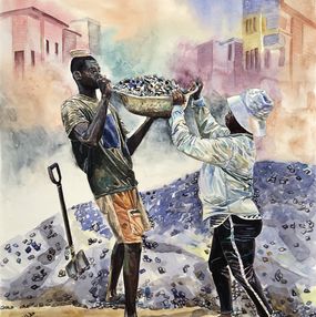 Dibujo, Support System (Respect) - 21st Century, Contemporary, Figurative, Construction, Ephraim Udoka