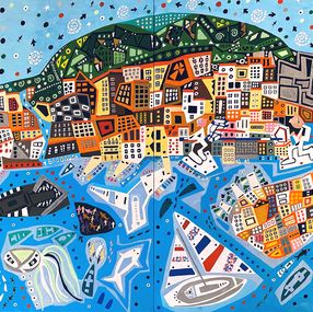 Painting, Sete harbor, Mike Jacobs