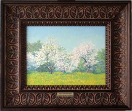 Painting, May. Apple trees in bloom. Kolomenskoye Estate, Simon Kozhin