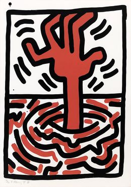 Print, Ludo, Plate 5 (Hand signed Lithograph), Keith Haring