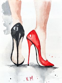 Fine Art Drawings, Rouge et Noir, Kristina Malashchenko