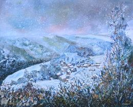 Gemälde, Snowy landscape, Pol Ledent