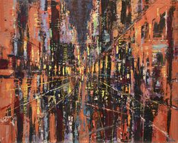 Painting, City in Orange, David Tycho