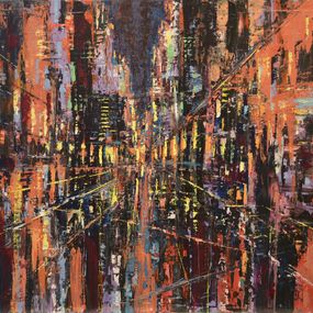 Painting, City in Orange, David Tycho