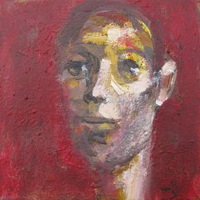 Gemälde, Visage homme - rouge, Ivan Tzonev