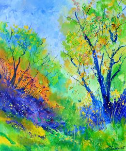 Painting, Light in a colourful wood, Pol Ledent