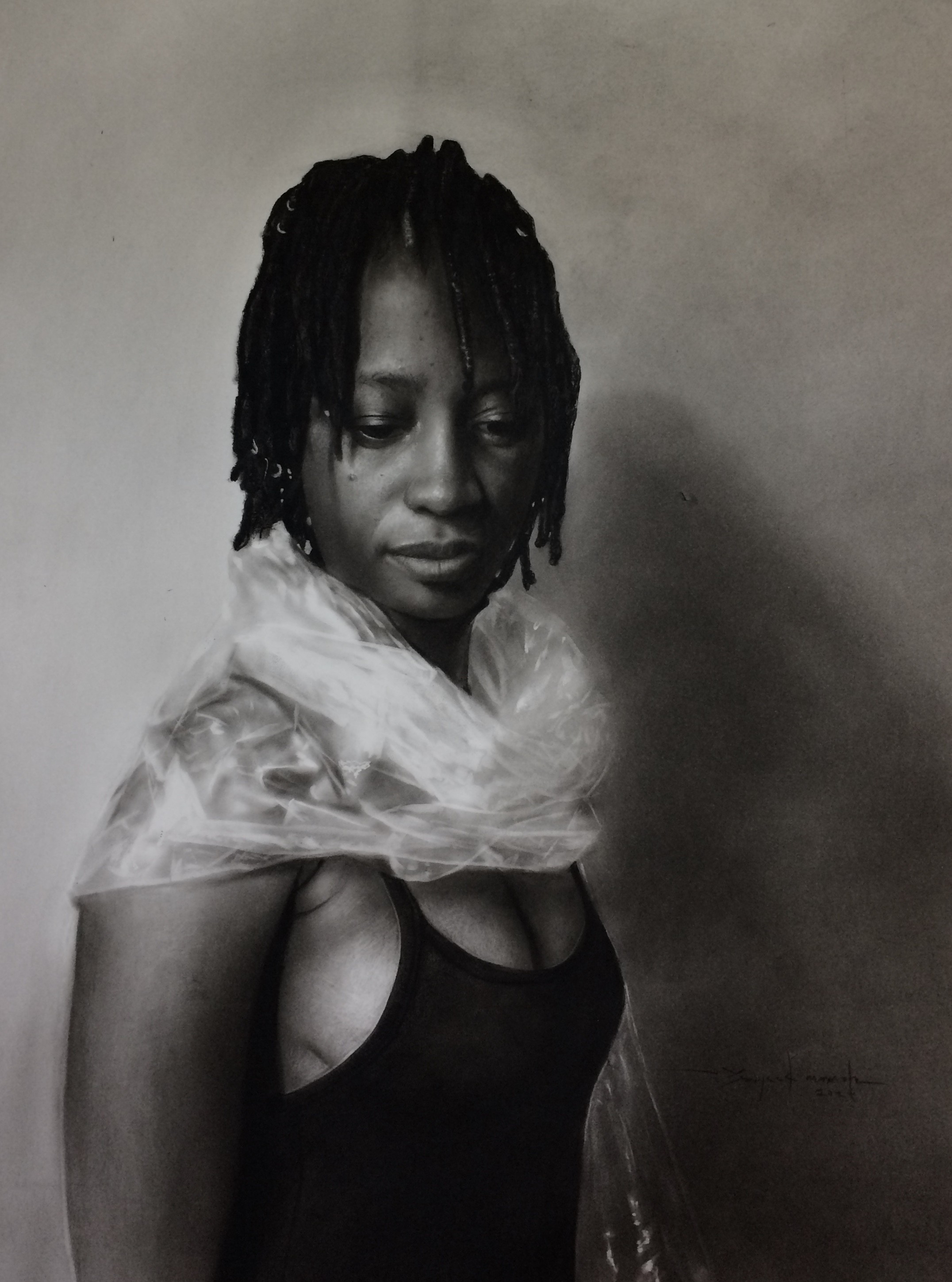 Sayeed Momoh, Allow Me - 21st Century, Contemporary, Figurative Portrait, Black and White, Love Sayeed Momoh, Allow Me - 21st Century, Contemporary, Figurative Portrait, Black and White, Love